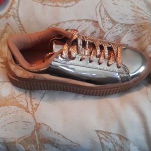 👞Shiny Gold sneakers